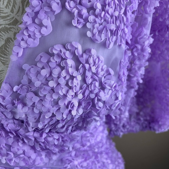 Eloquii Purple Lilac Floral Short Dress Textured Women’s size 16 Coquette - Picture 9 of 16